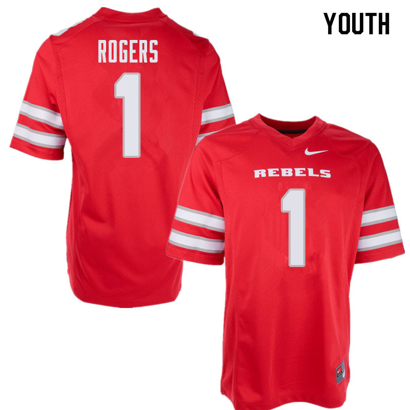 Youth UNLV Rebels #1 Armani Rogers College Football Jerseys Sale-Red